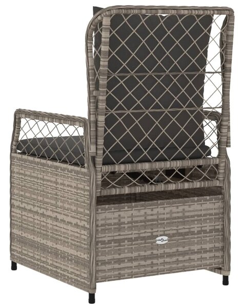 2 db világosszürke polyrattan dönthető kerti szék