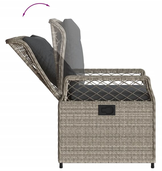 2 db világosszürke polyrattan dönthető kerti szék