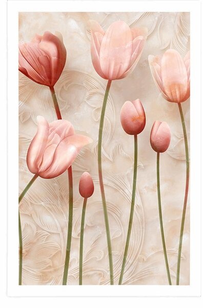 Poszter Régi rózsaszín tulipánok