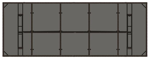 Barna polyrattan üveglapos kerti asztal 240 x 90 x 75 cm