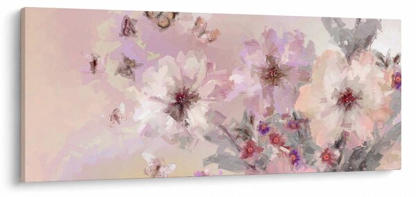 Kép - Művészeti kollázs pillangókkal (120x50 cm)