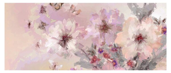 Kép - Művészeti kollázs pillangókkal (120x50 cm)