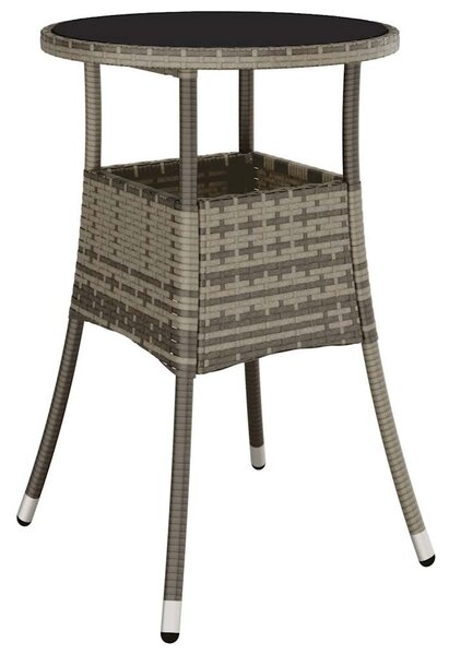 5 részes szürke polyrattan/üveg kerti étkezőgarnitúra párnával