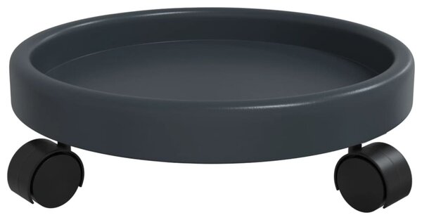 VidaXL 2 db szürke kerekes virágtartó átmérő 34 cm 35 kg