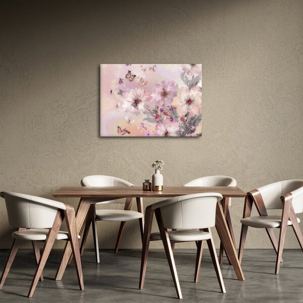 Kép - Művészeti kollázs pillangókkal (70x50 cm)