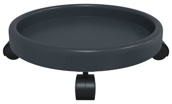 VidaXL 2 db szürke kerekes virágtartó átmérő 34 cm 35 kg