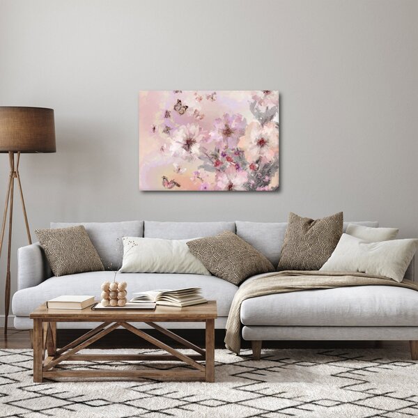 Kép - Művészeti kollázs pillangókkal (70x50 cm)