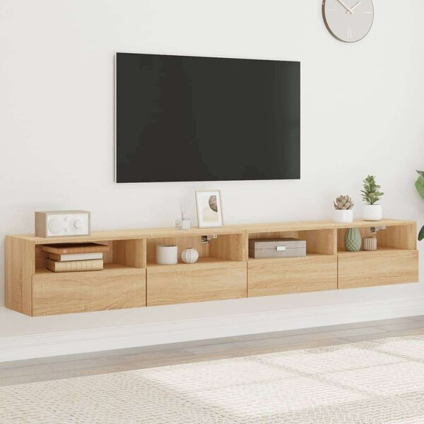 VidaXL 2 db sonoma-tölgyszín szerelt fa fali TV-szekrény 100x30x30 cm