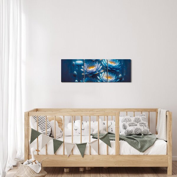 Kép - Tavirózsák a víz alatt (órával) (90x30 cm)