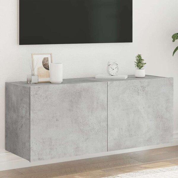 VidaXL betonszürke fal TV-szekrény LED-világítással 100 x 35 x 41 cm