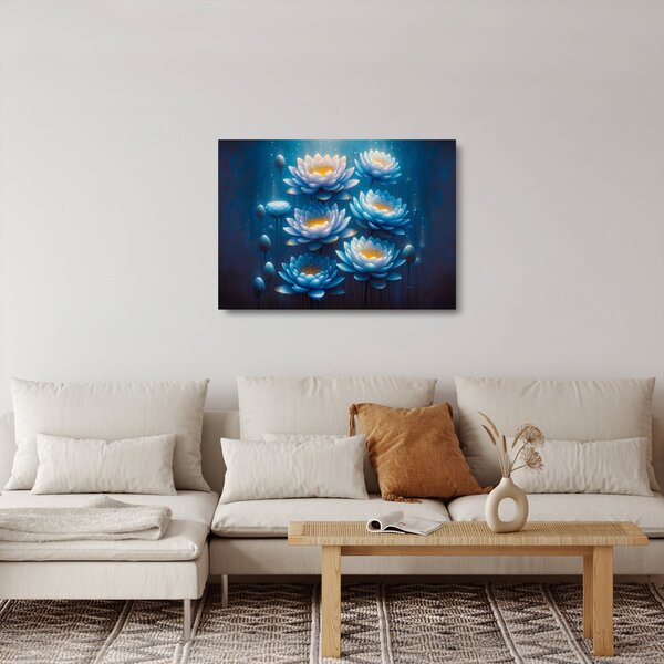 Üveg kép - Tavirózsák a víz alatt (70x50 cm)