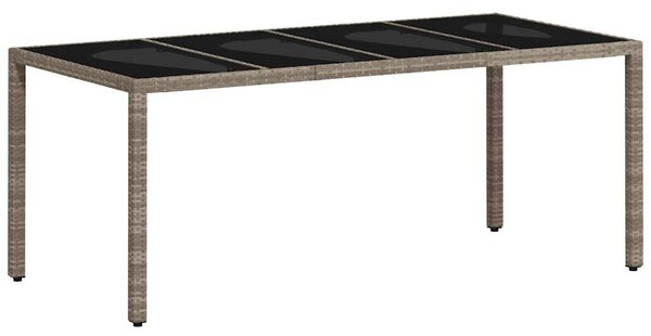 9 részes szürke polyrattan/üveg kerti étkezőgarnitúra párnákkal