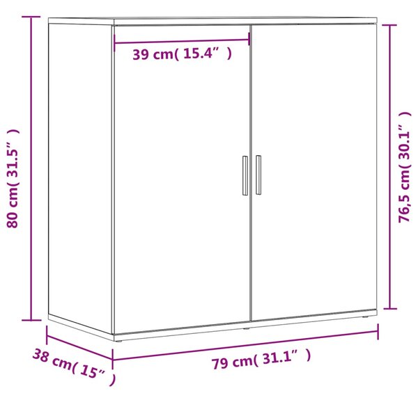 2 db betonszürke szerelt fa tálalószekrény 79 x 38 x 80 cm