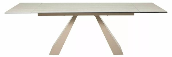 Salvadore Ceramic Bővíthető Étkezőasztal Edzett Üveg Kerámia Travertine Bézs Matt Kasmír