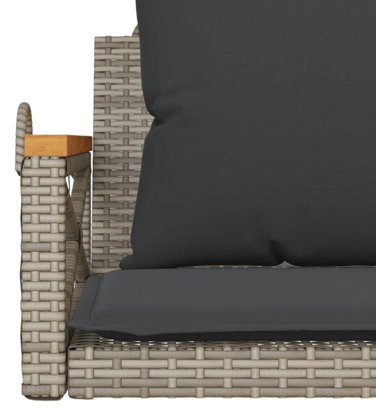 Szürke polyrattan hintapad párnákkal 63 x 62 x 40 cm