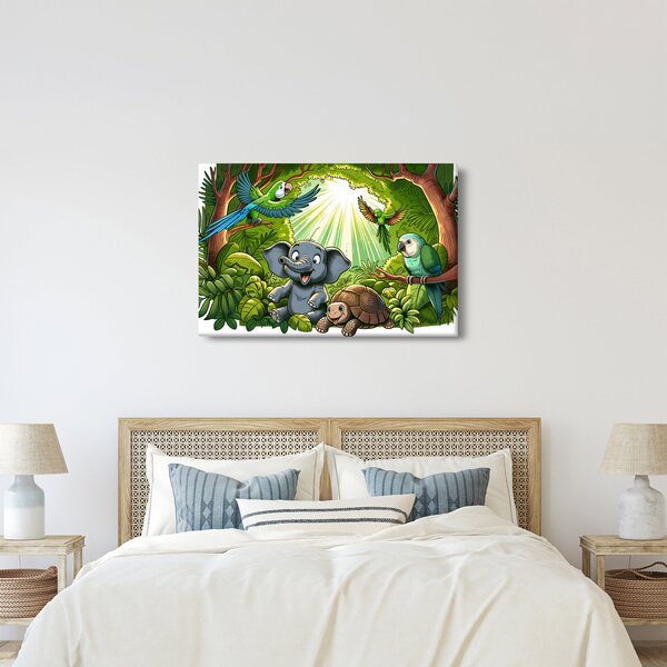 Kép - Vidám állatkák (90x60 cm)