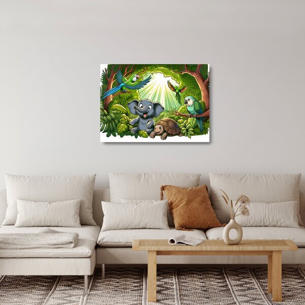 Üveg kép - Vidám állatkák (70x50 cm)
