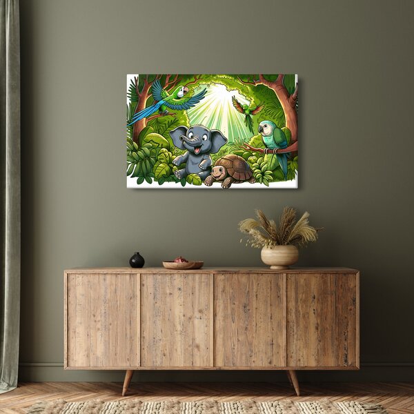 Kép - Vidám állatkák (90x60 cm)
