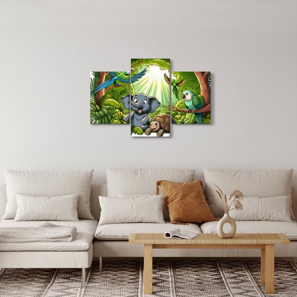 Kép - Vidám állatkák (90x60 cm)