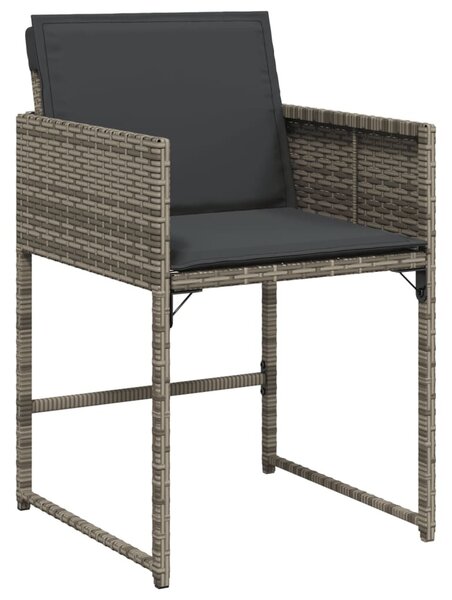 7 részes szürke polyrattan kerti étkezőgarnitúra párnával