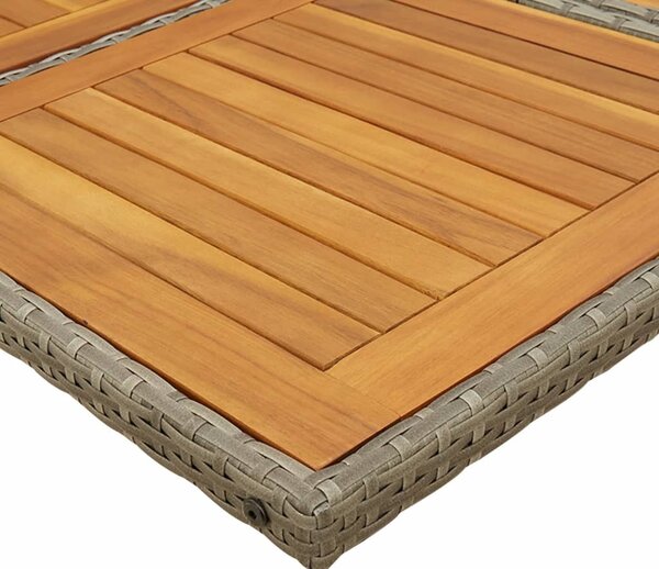 9 részes szürke polyrattan kerti étkezőgarnitúra párnával