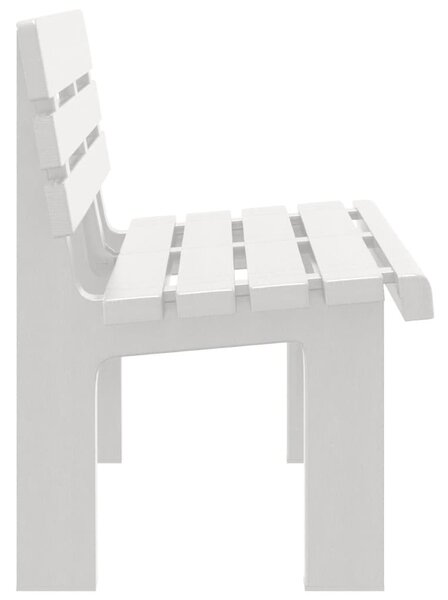 Fehér polipropilén kerti pad 110 x 52 x 71 cm