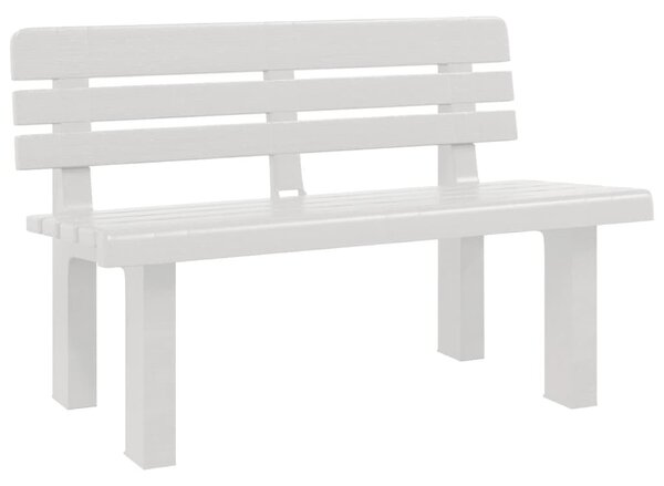 Fehér polipropilén kerti pad 110 x 52 x 71 cm