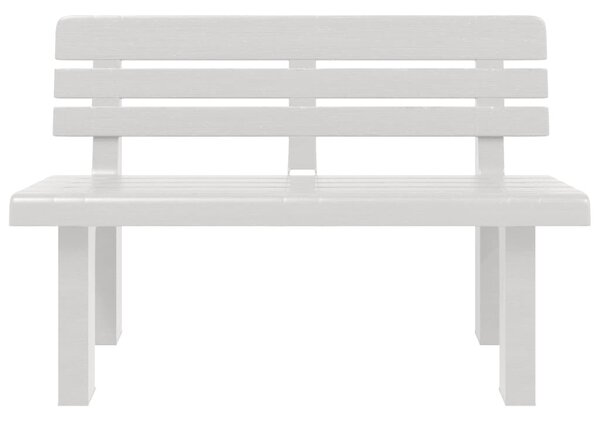 Fehér polipropilén kerti pad 110 x 52 x 71 cm