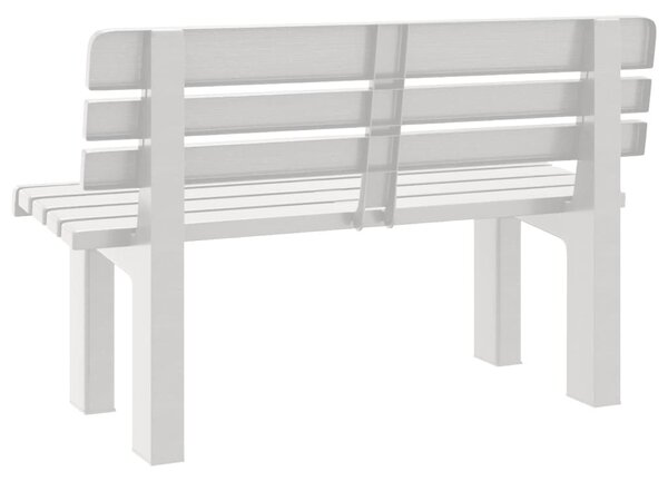 Fehér polipropilén kerti pad 110 x 52 x 71 cm