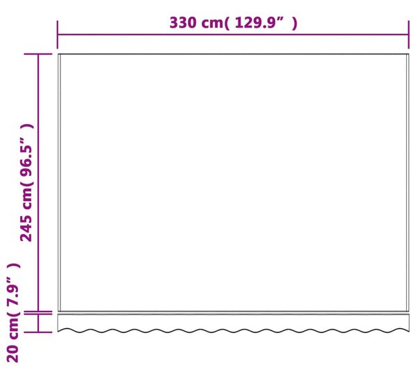 Piros és fehér csíkos pótszövet napellenzőhöz 3,5x2,5 m