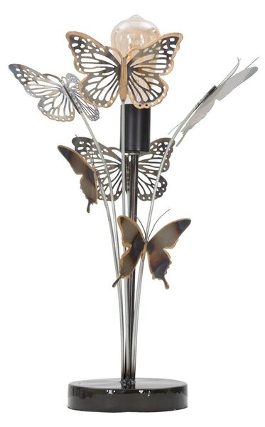 3D pillangókkal díszített asztali lámpa, fekete-réz - RURUTU