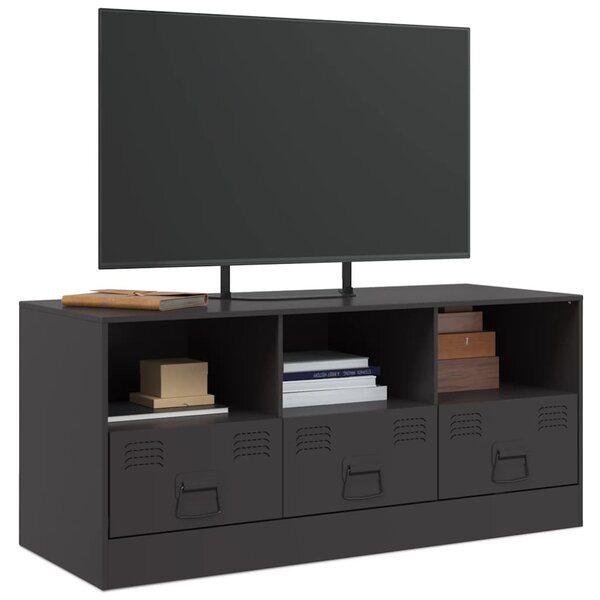 Fekete acél TV-szekrény 99 x 39 x 44 cm