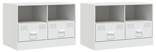 2 db fehér acél TV-szekrény 67 x 39 x 44 cm