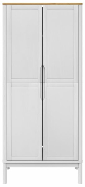 FLORO fehér tömör fenyőfa szekrény 77 x 53 x 171 cm