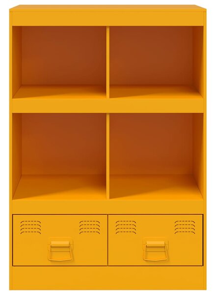 Mustársárga acél magasszekrény 67x39x95 cm