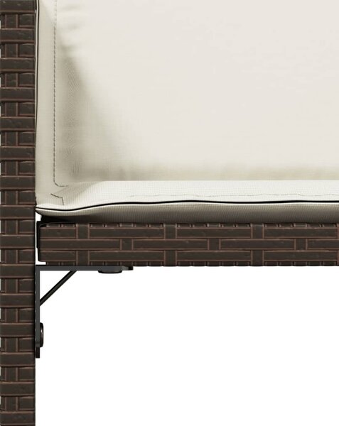 4 db barna polyrattan kerti szék párnával