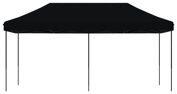 Fekete összecsukható felugró rendezvénysátor 580x292x315 cm