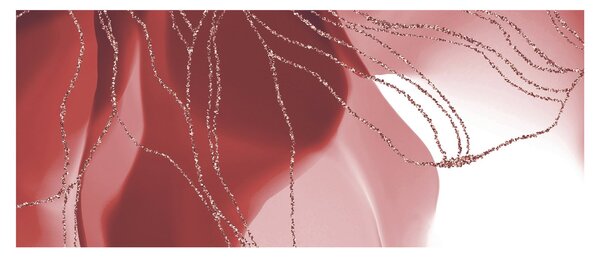 Kép - Piros absztrakt virág N⁰1 (120x50 cm)