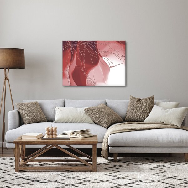 Kép - Piros absztrakt virág N⁰1 (70x50 cm)