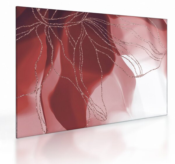Üveg kép - Piros absztrakt virág N⁰1 (70x50 cm)
