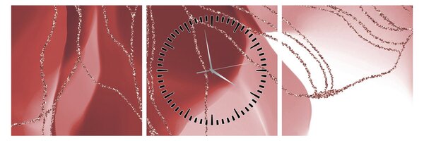 Kép - Piros absztrakt virág N⁰1 (órával) (90x30 cm)