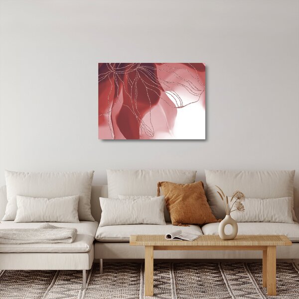 Üveg kép - Piros absztrakt virág N⁰1 (70x50 cm)