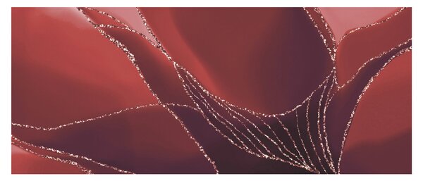 Kép - Piros absztrakt virág N⁰2 (120x50 cm)