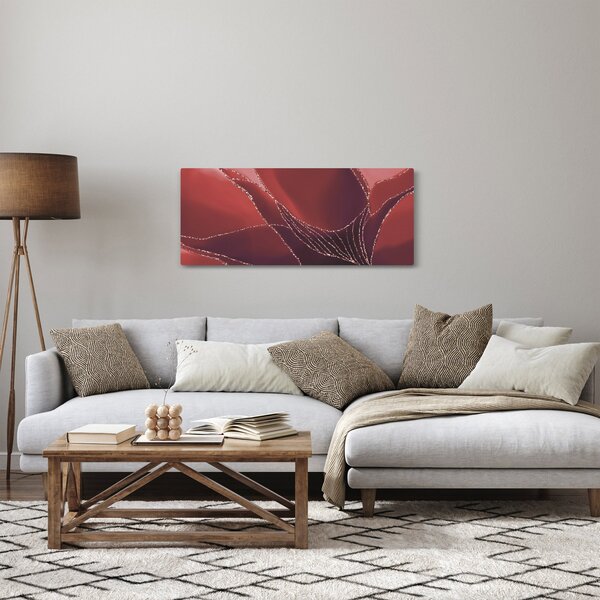 Kép - Piros absztrakt virág N⁰2 (120x50 cm)