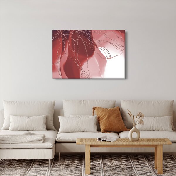 Kép - Piros absztrakt virág N⁰1 (90x60 cm)
