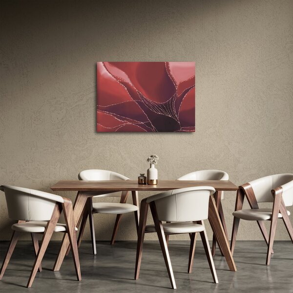 Kép - Piros absztrakt virág N⁰2 (70x50 cm)