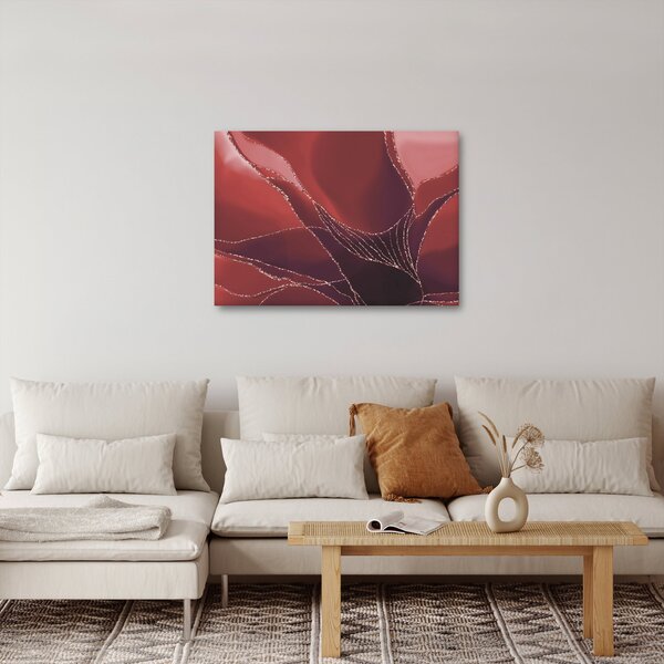 Kép - Piros absztrakt virág N⁰2 (70x50 cm)