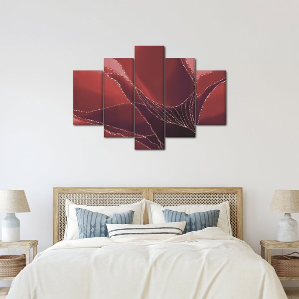 Kép - Piros absztrakt virág N⁰2 (150x105 cm)