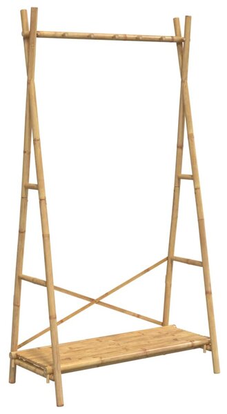 Bambusz ruhaállvány polccal 102 x 50 x 190 cm