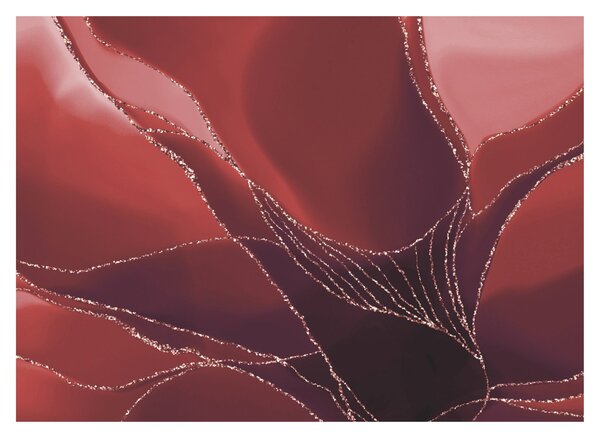 Üveg kép - Piros absztrakt virág N⁰2 (70x50 cm)